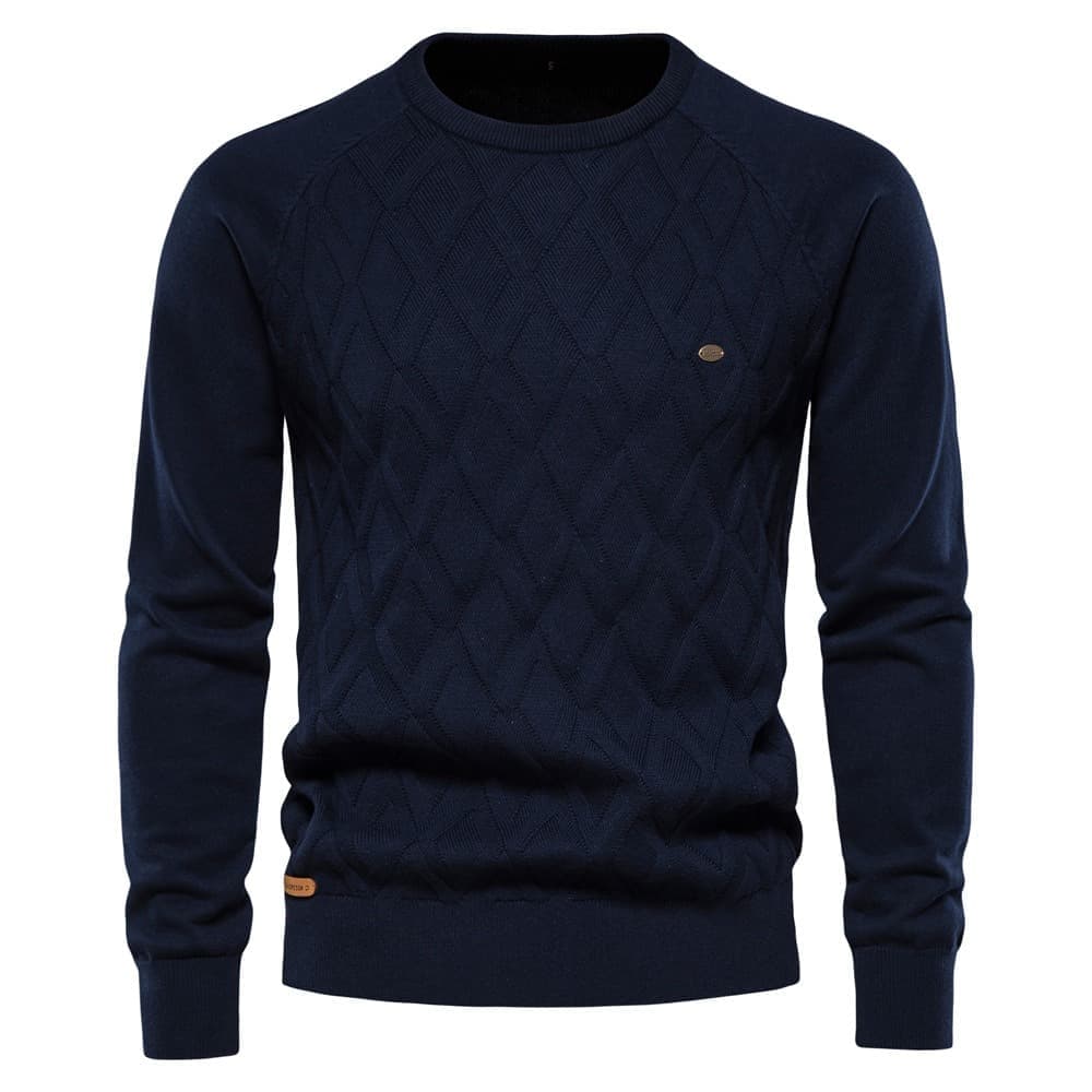 Men’s Diamond Knit Crew Neck Sweater