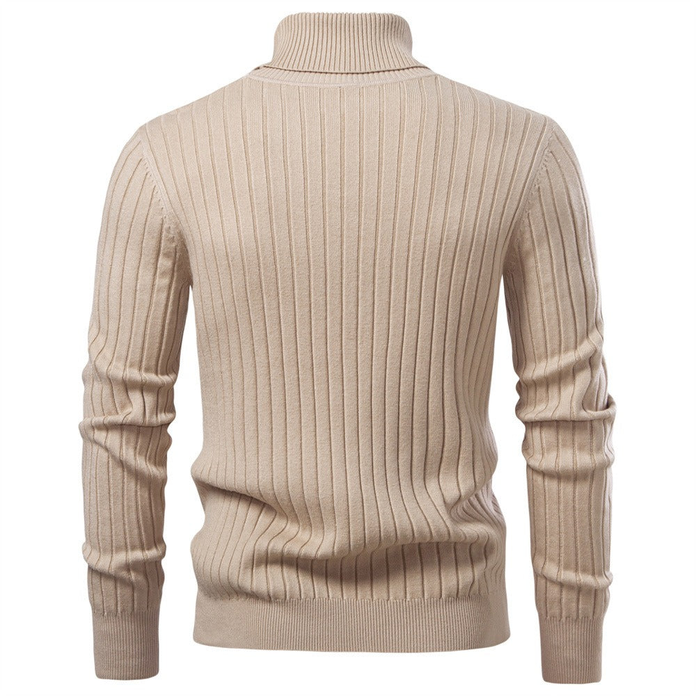 Men’s Striped Turtleneck Sweater