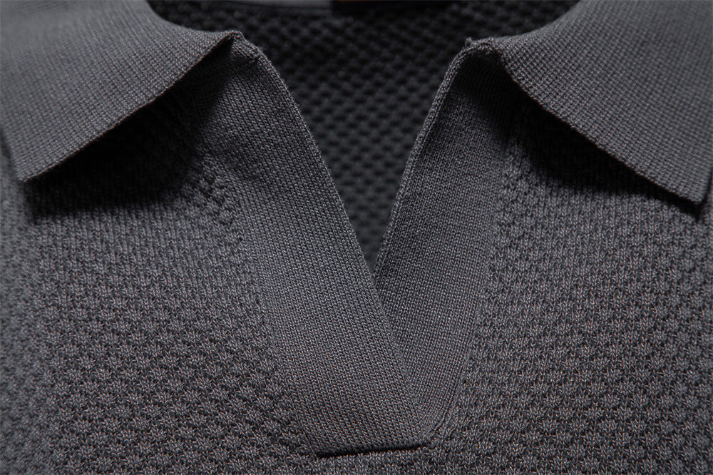 Men’s Textured Knit Polo Shirt