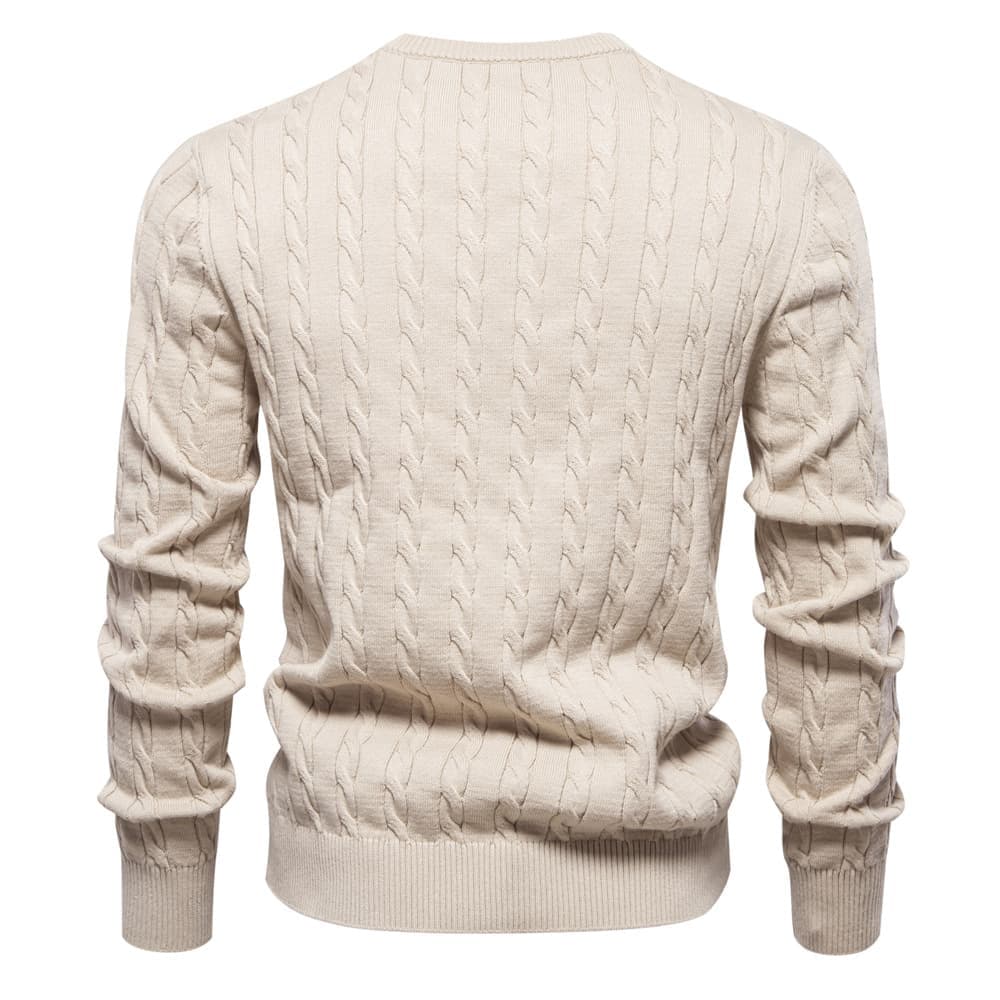 Men’s Cable Knit Crew Neck Sweater