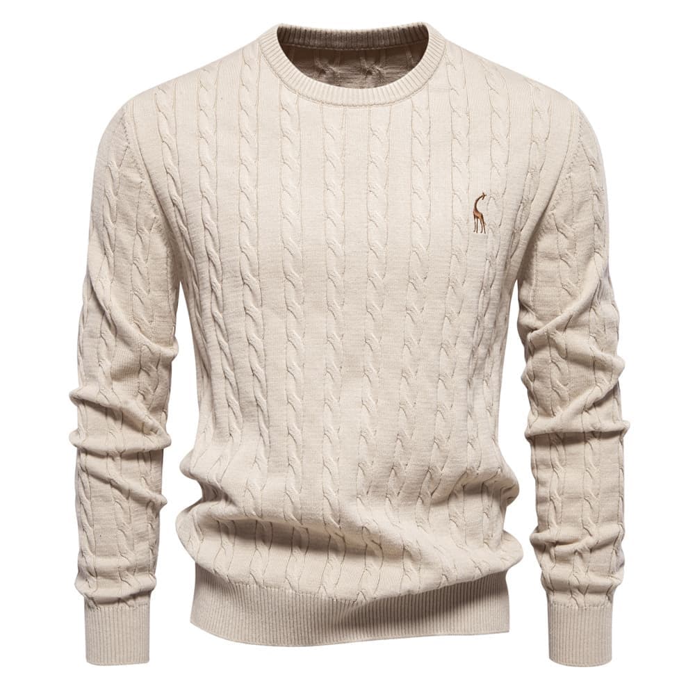Men’s Cable Knit Crew Neck Sweater