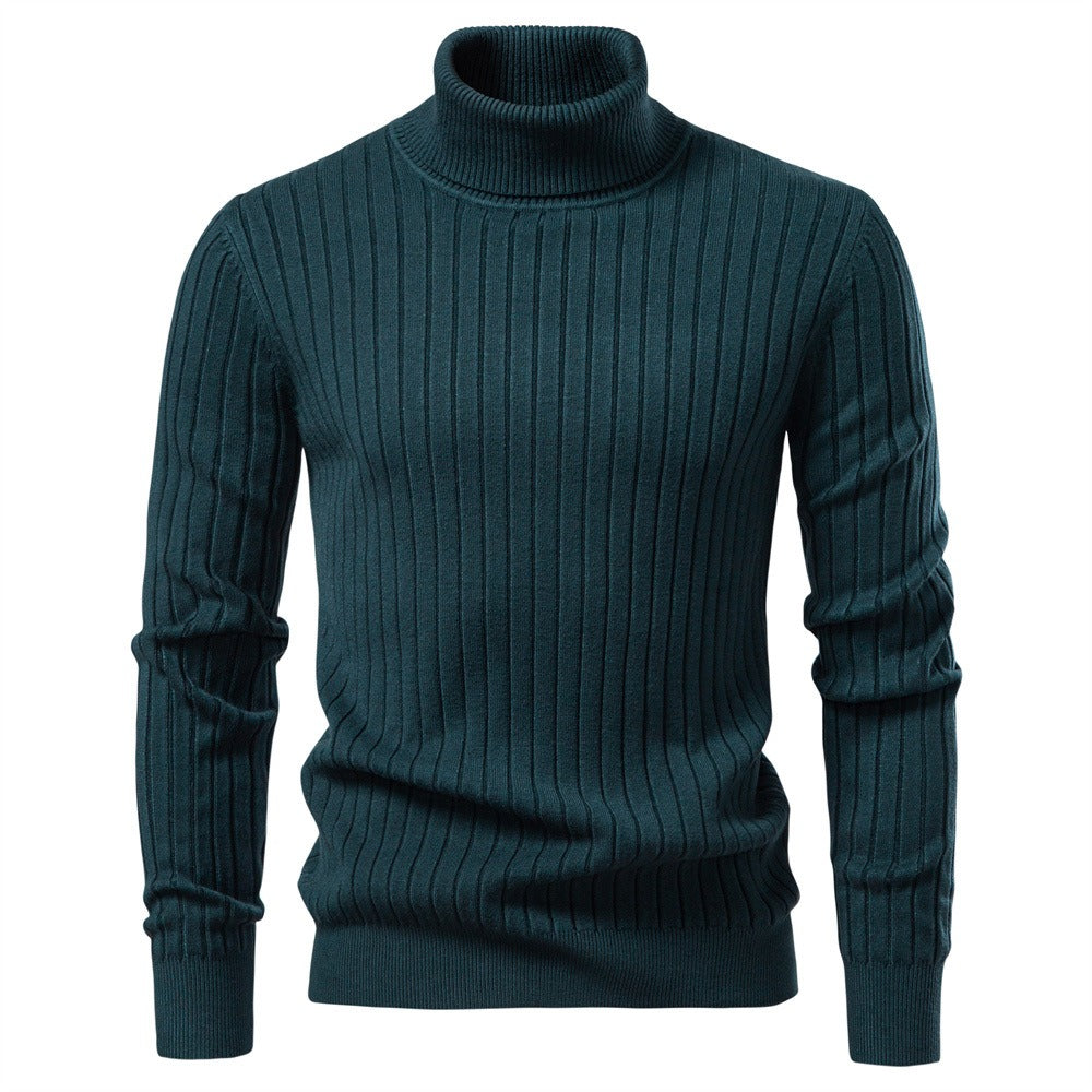 Men’s Striped Turtleneck Sweater