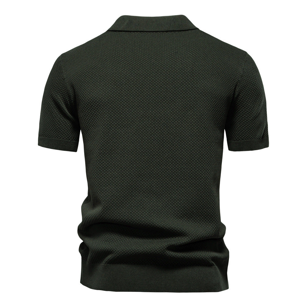 Men’s Textured Knit Polo Shirt