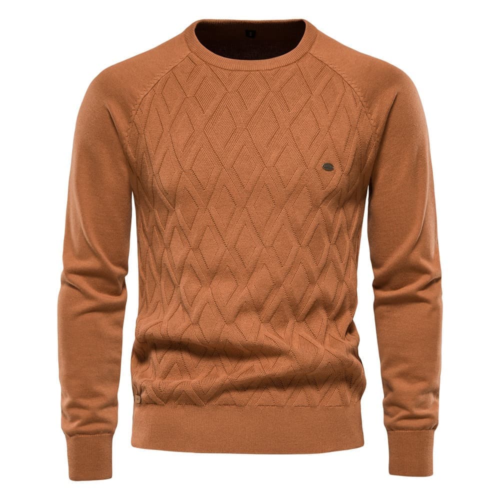 Men’s Diamond Knit Crew Neck Sweater
