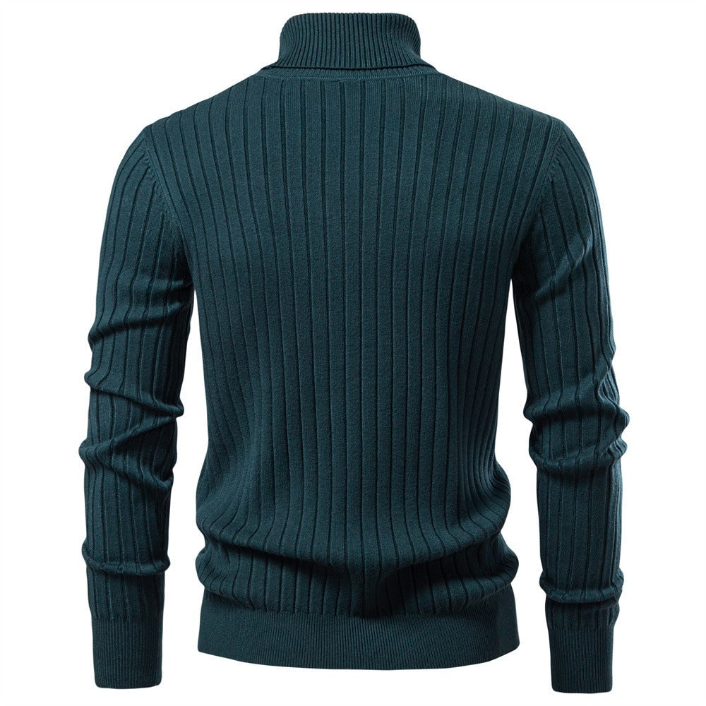 Men’s Striped Turtleneck Sweater
