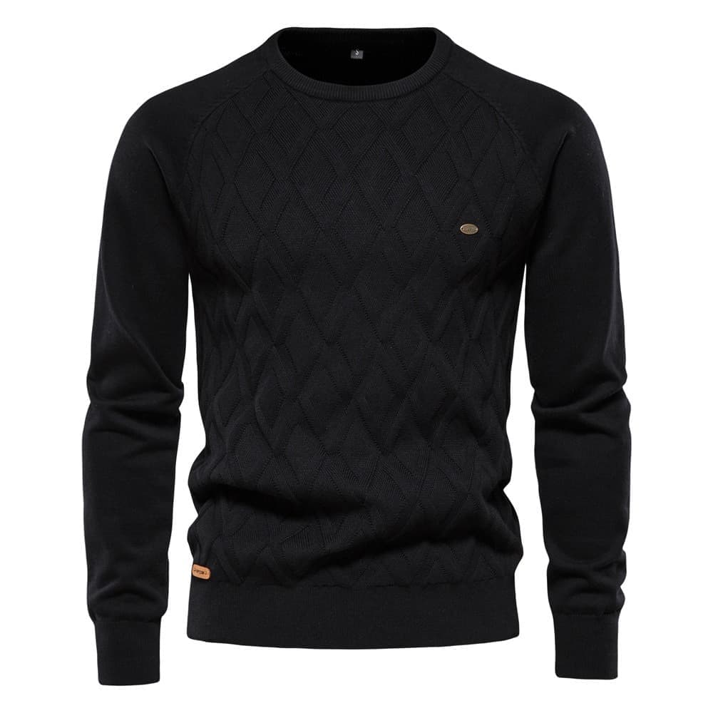 Men’s Diamond Knit Crew Neck Sweater