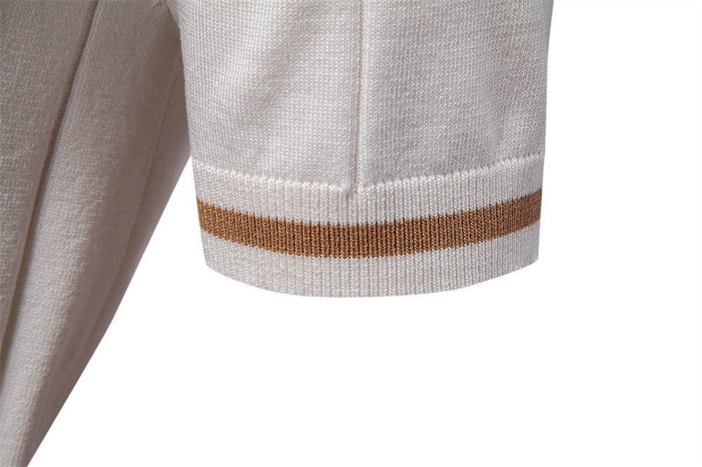 Men’s Striped Knit Polo Shirt