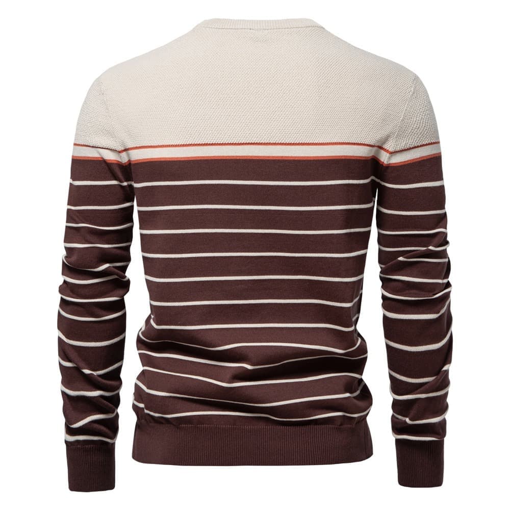 Men’s Colorblock Striped Crew Neck Sweater