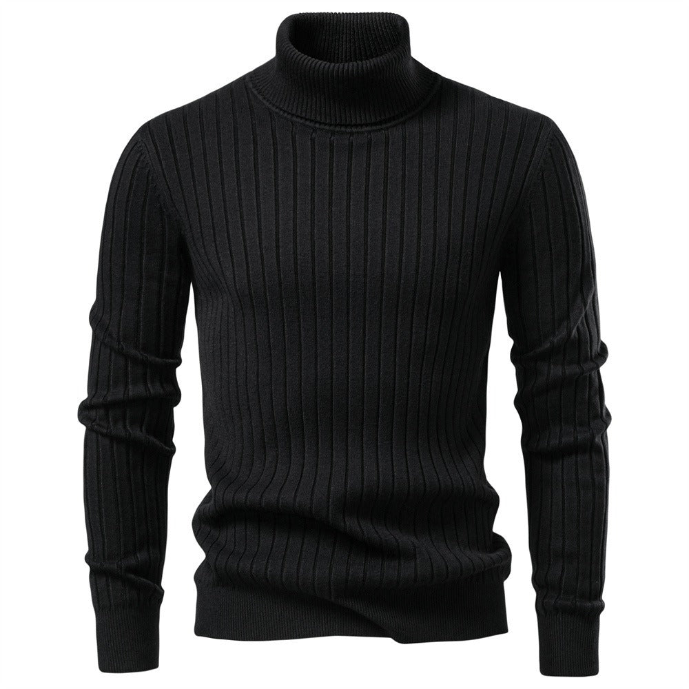 Men’s Striped Turtleneck Sweater