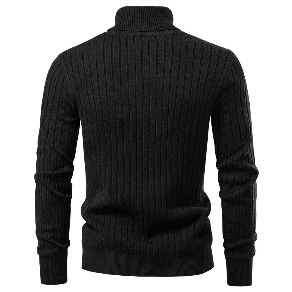 Men’s Striped Turtleneck Sweater