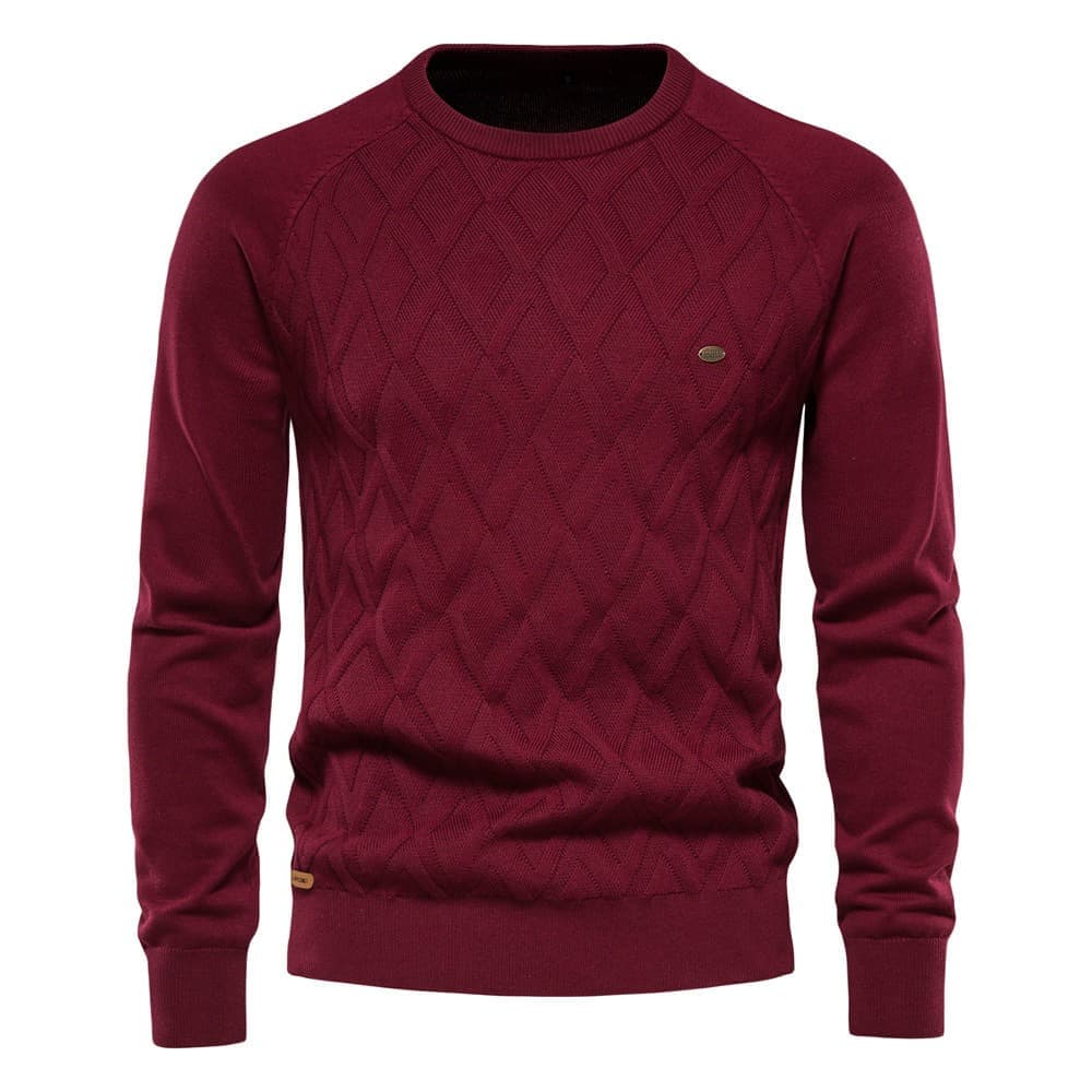 Men’s Diamond Knit Crew Neck Sweater