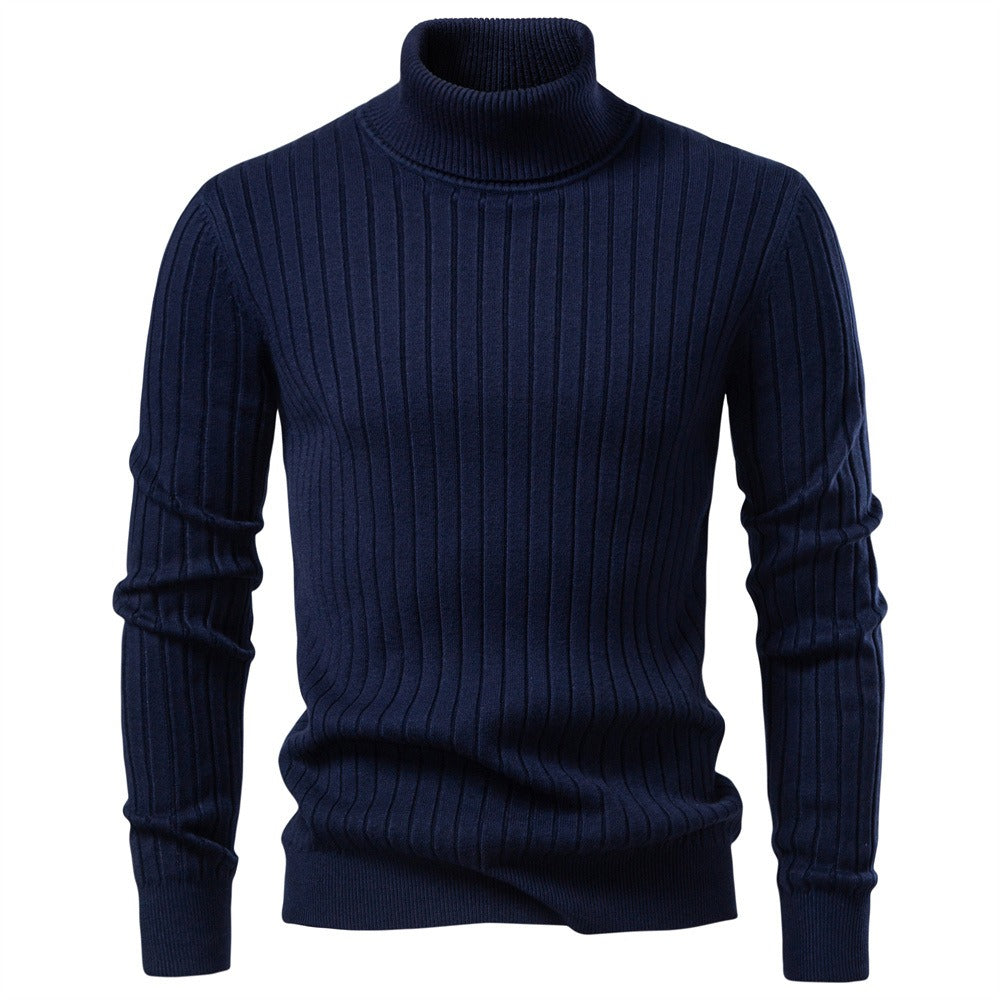 Men’s Striped Turtleneck Sweater