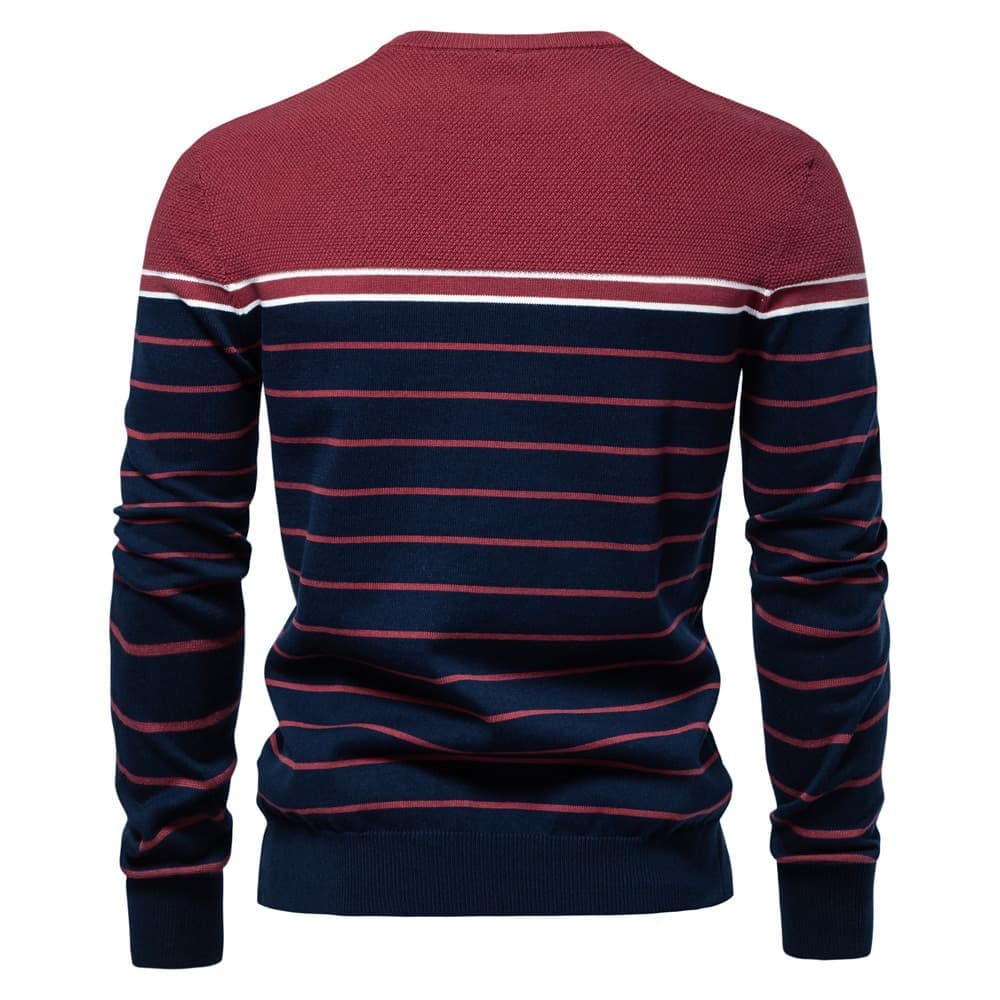 Men’s Colorblock Striped Crew Neck Sweater
