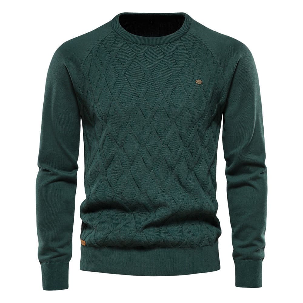Men’s Diamond Knit Crew Neck Sweater