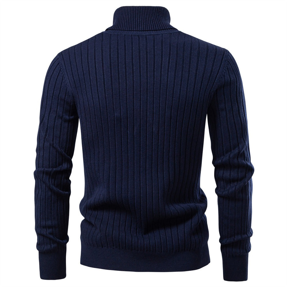 Men’s Striped Turtleneck Sweater
