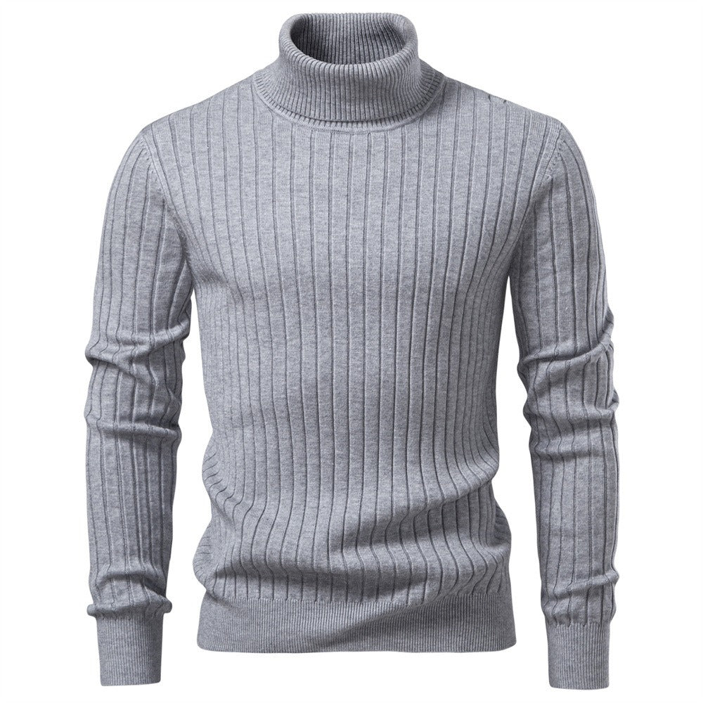 Men’s Striped Turtleneck Sweater