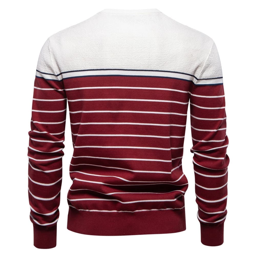 Men’s Colorblock Striped Crew Neck Sweater