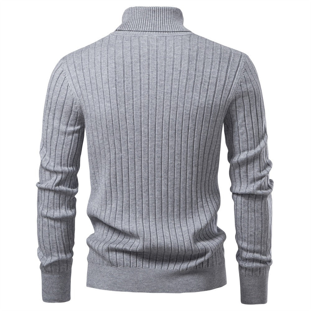 Men’s Striped Turtleneck Sweater