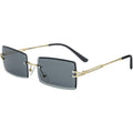 Rimless Rectangle Sunglasses for Men & Women, Clear Lens, UV400 Protection