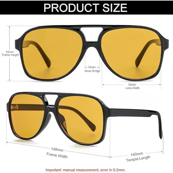 Polarized Aviator Sunglasses – Retro Large Frame for Men & Women