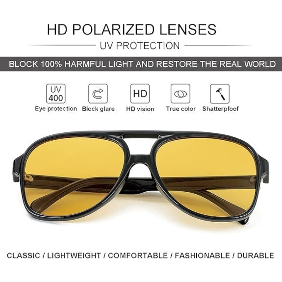 Polarized Aviator Sunglasses – Retro Large Frame for Men & Women