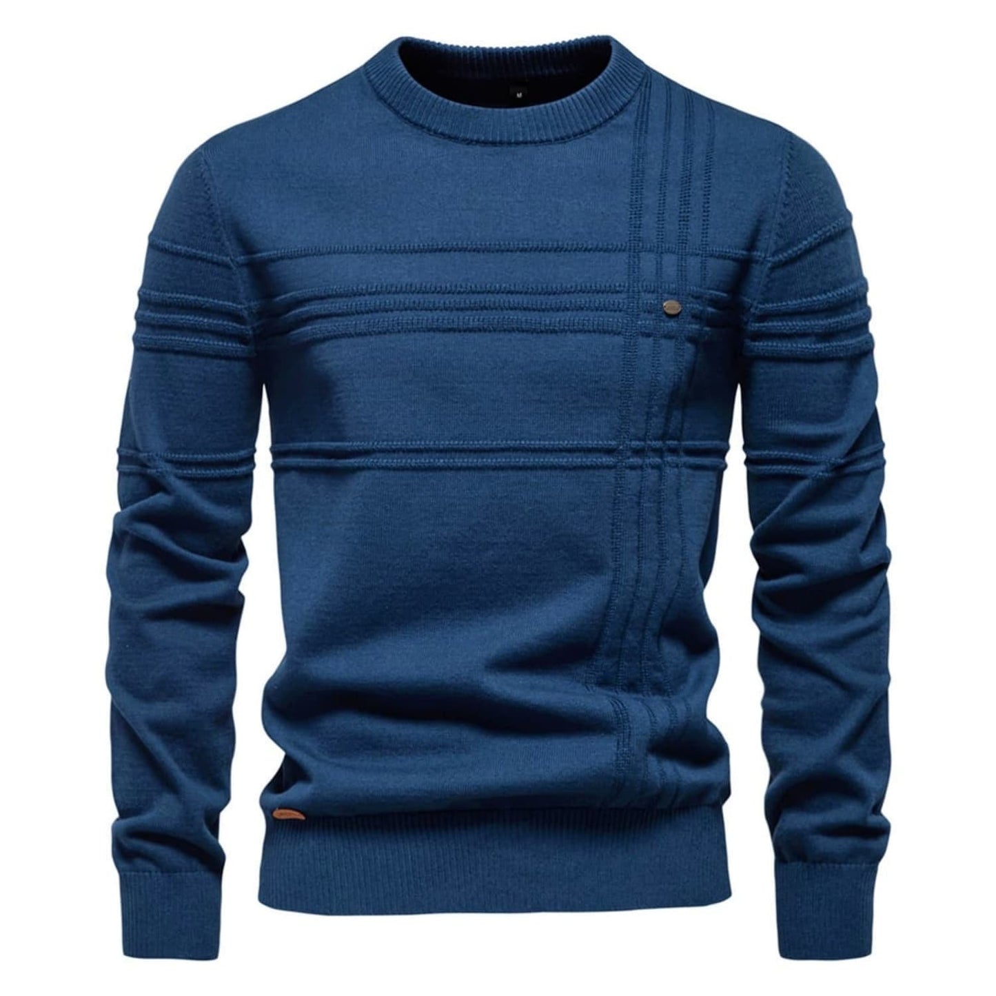 Men’s Textured Crosshatch Crew Neck Sweater