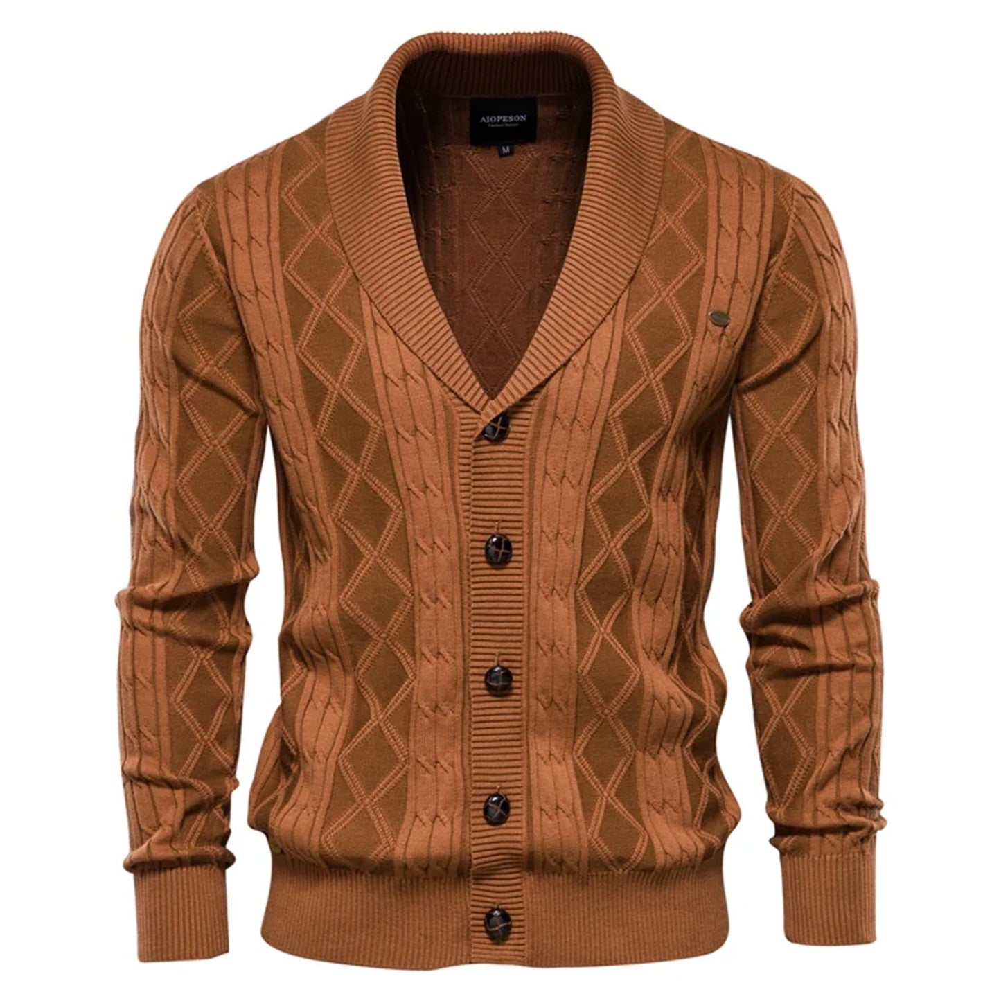 Men’s Textured Shawl Collar Cardigan