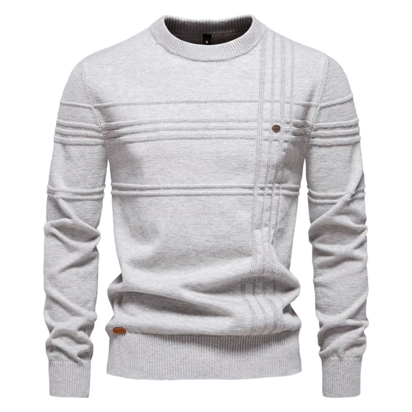 Men’s Textured Crosshatch Crew Neck Sweater