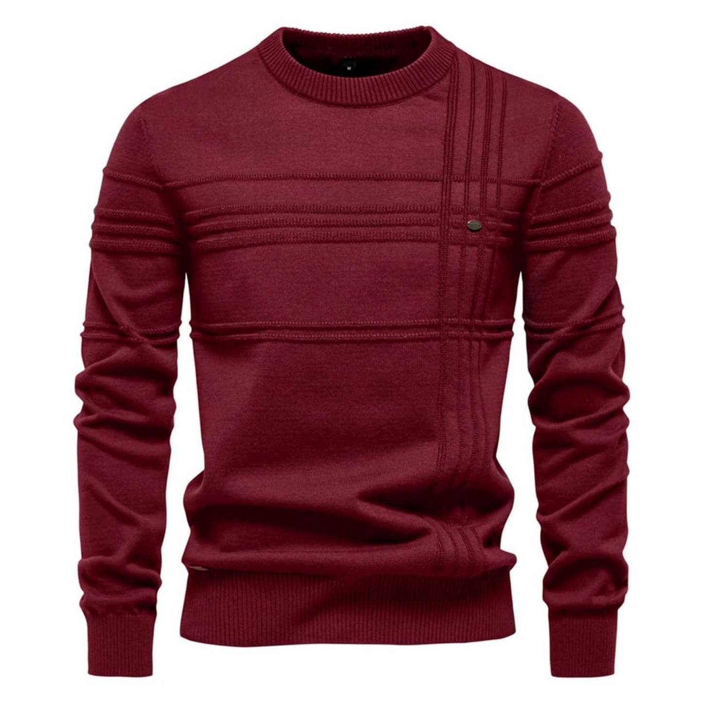 Men’s Textured Crosshatch Crew Neck Sweater