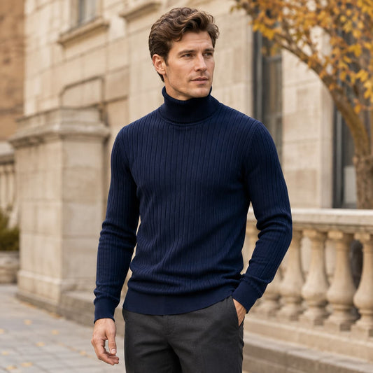 Men’s Ribbed Turtleneck Sweater